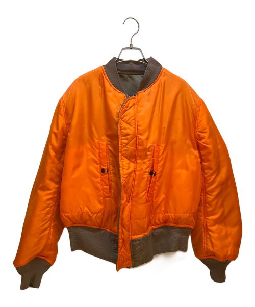 ALPHA INDUSTRIES（アルファインダストリーズ）ALPHA INDUSTRIES (アルファインダストリーズ) フライトジャケット ブラウン×オレンジ サイズ:Lの古着・服飾アイテム