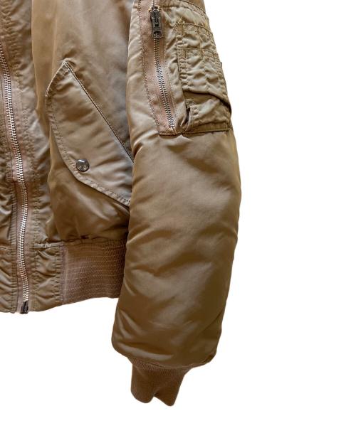 ALPHA INDUSTRIES（アルファインダストリーズ）ALPHA INDUSTRIES (アルファインダストリーズ) フライトジャケット ブラウン×オレンジ サイズ:Lの古着・服飾アイテム