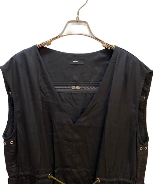 DIESEL（ディーゼル）DIESEL (ディーゼル) ノースリーブ・キャミソールワンピース ブラック サイズ:XLの古着・服飾アイテム