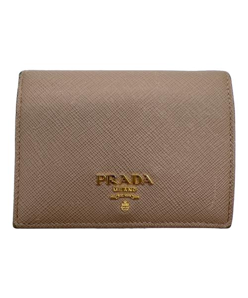 PRADA（プラダ）PRADA (プラダ) 2つ折り財布 ベージュの古着・服飾アイテム