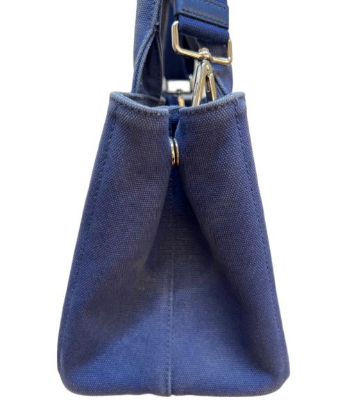 PRADA（プラダ）PRADA (プラダ) カナパミニ パンチング 2WAY ハンドバッグ ブルーの古着・服飾アイテム