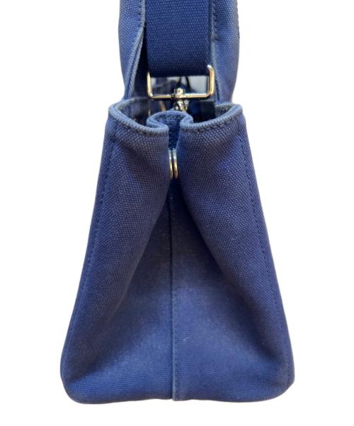 PRADA（プラダ）PRADA (プラダ) カナパミニ パンチング 2WAY ハンドバッグ ブルーの古着・服飾アイテム