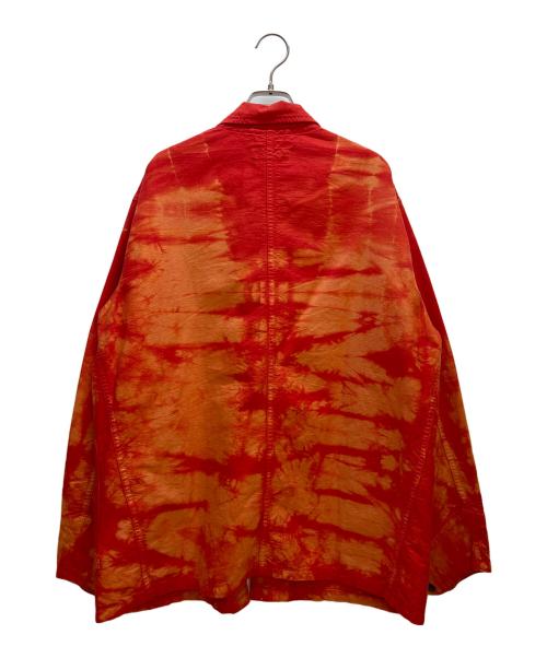 SASSAFRAS（ササフラス）SASSAFRAS (ササフラス) シャツジャケット オレンジ×レッド サイズ:Lの古着・服飾アイテム