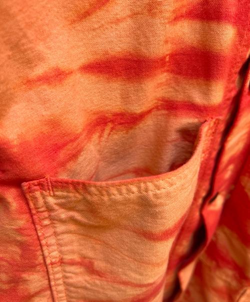 SASSAFRAS（ササフラス）SASSAFRAS (ササフラス) シャツジャケット オレンジ×レッド サイズ:Lの古着・服飾アイテム