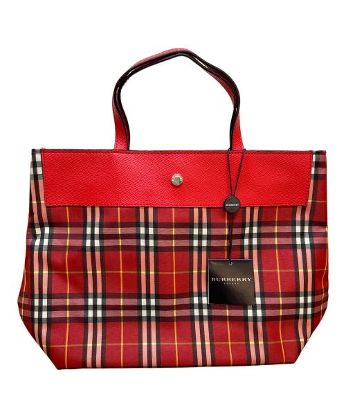 BURBERRY LONDON（バーバリーロンドン）BURBERRY LONDON (バーバリーロンドン) ハンドバッグ レッドの古着・服飾アイテム