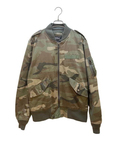 AVIREX（アヴィレックス）AVIREX (アヴィレックス) リブジャケット カーキ サイズ:Lの古着・服飾アイテム
