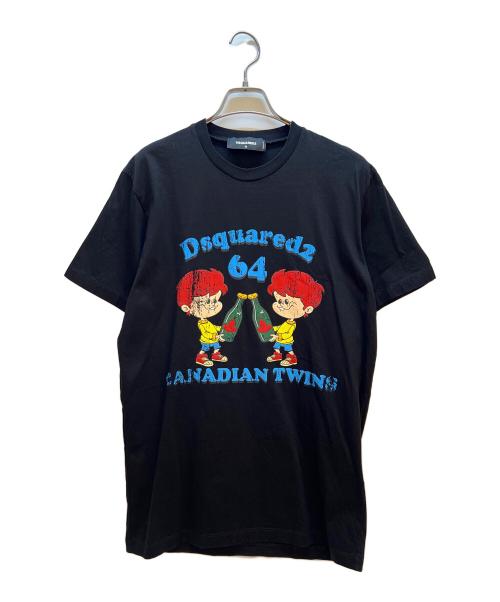 DSQUARED2（ディースクエアード）DSQUARED2 (ディースクエアード) 半袖カットソー ブラック サイズ:Mの古着・服飾アイテム