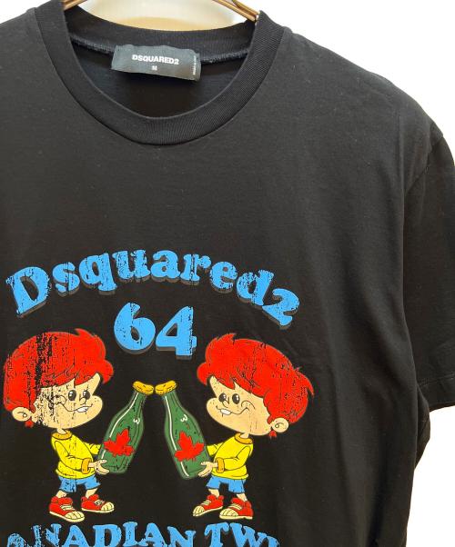 DSQUARED2（ディースクエアード）DSQUARED2 (ディースクエアード) 半袖カットソー ブラック サイズ:Mの古着・服飾アイテム
