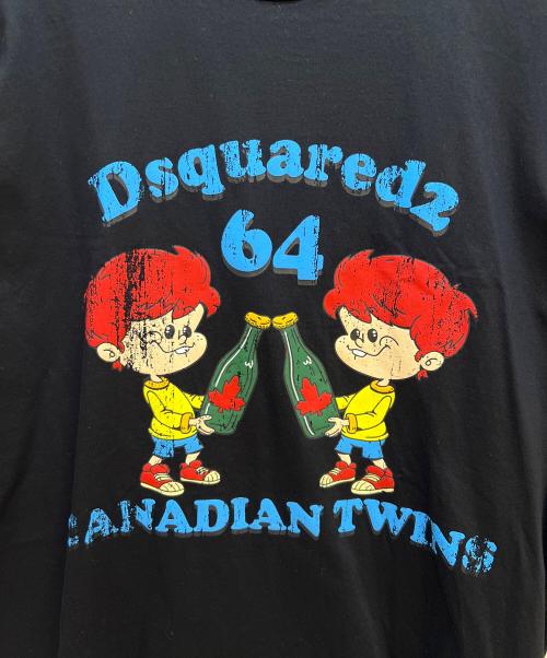 DSQUARED2（ディースクエアード）DSQUARED2 (ディースクエアード) 半袖カットソー ブラック サイズ:Mの古着・服飾アイテム