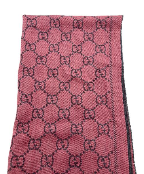 GUCCI（グッチ）GUCCI (グッチ) マフラー ピンク×グレーの古着・服飾アイテム
