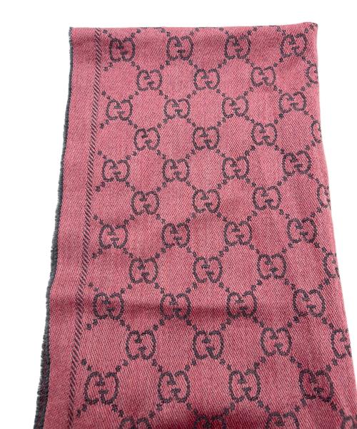 GUCCI（グッチ）GUCCI (グッチ) マフラー ピンク×グレーの古着・服飾アイテム