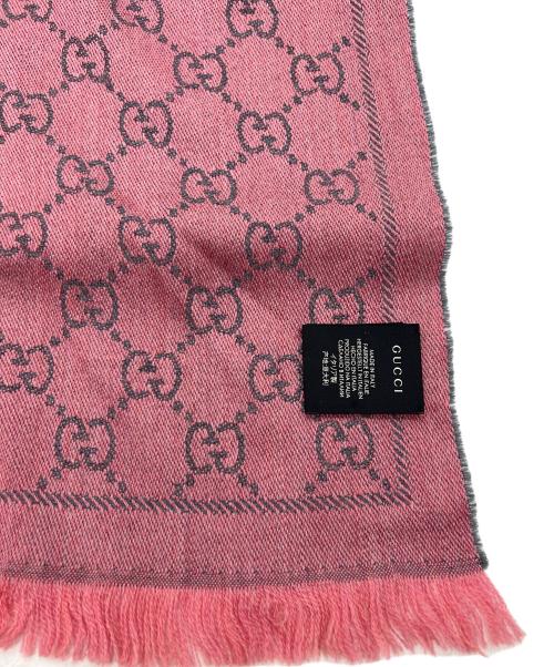 GUCCI（グッチ）GUCCI (グッチ) マフラー ピンク×グレーの古着・服飾アイテム