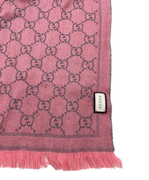 GUCCI（グッチ）GUCCI (グッチ) マフラー ピンク×グレーの古着・服飾アイテム