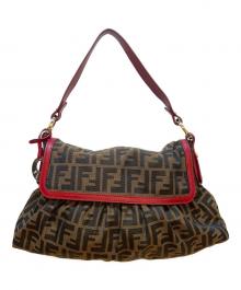 FENDI（フェンディ）の古着「ハンドバッグ/ズッカ」｜ブラウン×レッド