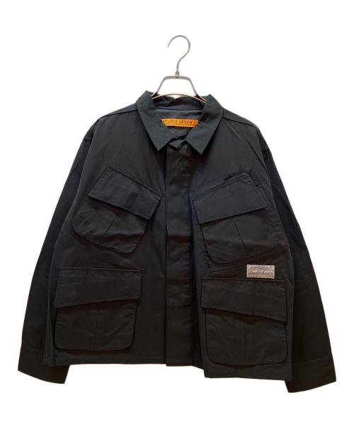 studio seven（スタジオセブン）studio seven (スタジオセブン) Asymmetry Work Shirt ブラック サイズ:M 未使用品の古着・服飾アイテム