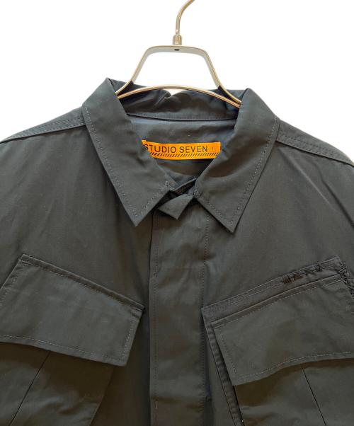 studio seven（スタジオセブン）studio seven (スタジオセブン) Asymmetry Work Shirt ブラック サイズ:M 未使用品の古着・服飾アイテム