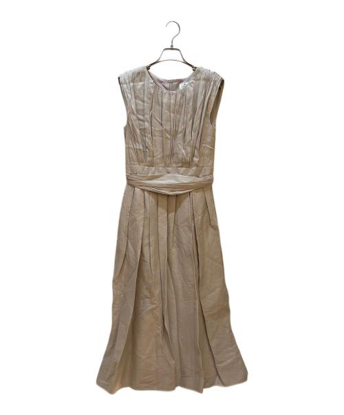 LANVIN en Bleu（ランバンオンブルー）LANVIN en Bleu (ランバンオンブルー) ノースリーブワンピース ベージュ サイズ:36 未使用品の古着・服飾アイテム