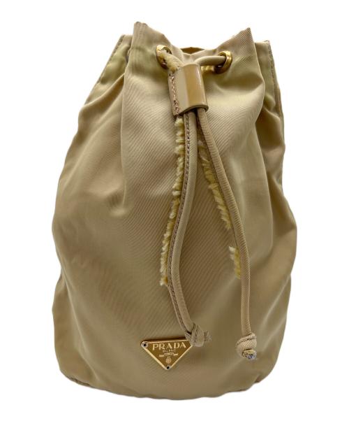 PRADA（プラダ）PRADA (プラダ) 巾着ポーチ ブラウンの古着・服飾アイテム