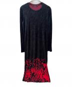 tricot COMME des GARCONSトリココムデギャルソン）の古着「長袖ワンピース」｜ブラック×レッド
