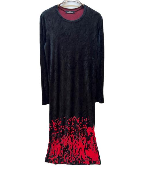 tricot COMME des GARCONS（トリココムデギャルソン）tricot COMME des GARCONS (トリココムデギャルソン) 長袖ワンピース ブラック×レッド サイズ:不明の古着・服飾アイテム