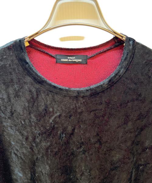 tricot COMME des GARCONS（トリココムデギャルソン）tricot COMME des GARCONS (トリココムデギャルソン) 長袖ワンピース ブラック×レッド サイズ:不明の古着・服飾アイテム