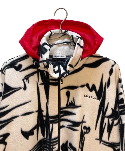 BALENCIAGA（バレンシアガ）BALENCIAGA (バレンシアガ) Over Size Tonal Logo Fleece Jacket ホワイト×ブラック サイズ:XSの古着・服飾アイテム