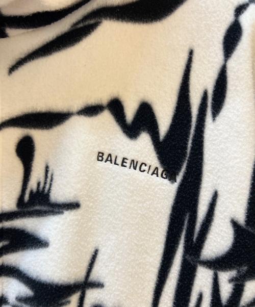 BALENCIAGA（バレンシアガ）BALENCIAGA (バレンシアガ) Over Size Tonal Logo Fleece Jacket ホワイト×ブラック サイズ:XSの古着・服飾アイテム