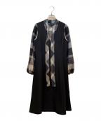 BLUE LABEL CRESTBRIDGEブルーレーベルクレストブリッジ）の古着「長袖ワンピース」｜ブラック