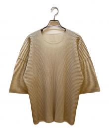 HOMME PLISSE ISSEY MIYAKE（オム プリッセ イッセイ ミヤケ）の古着「Tシャツ」｜ベージュ