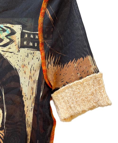 Jean Paul GAULTIER（ジャンポールゴルチェ）Jean Paul GAULTIER (ジャンポールゴルチェ) 半袖カットソー ブラック×オレンジ サイズ:48の古着・服飾アイテム