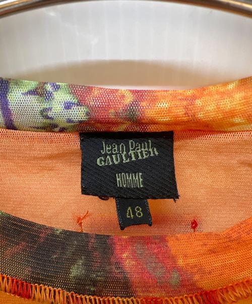 Jean Paul GAULTIER（ジャンポールゴルチェ）Jean Paul GAULTIER (ジャンポールゴルチェ) 半袖カットソー オレンジ×グリーン サイズ:48の古着・服飾アイテム