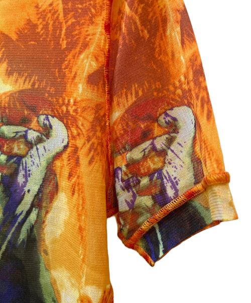 Jean Paul GAULTIER（ジャンポールゴルチェ）Jean Paul GAULTIER (ジャンポールゴルチェ) 半袖カットソー オレンジ×グリーン サイズ:48の古着・服飾アイテム