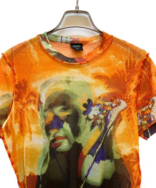 Jean Paul GAULTIER（ジャンポールゴルチェ）Jean Paul GAULTIER (ジャンポールゴルチェ) 半袖カットソー オレンジ×グリーン サイズ:48の古着・服飾アイテム