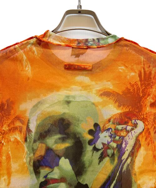 Jean Paul GAULTIER（ジャンポールゴルチェ）Jean Paul GAULTIER (ジャンポールゴルチェ) 半袖カットソー オレンジ×グリーン サイズ:48の古着・服飾アイテム