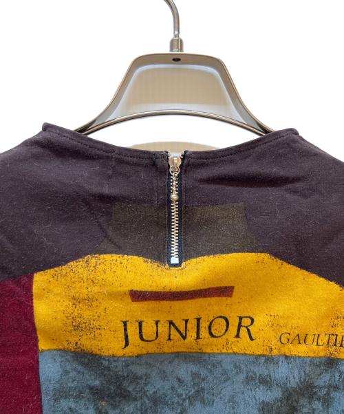 JUNIOR GAULTIER（ジュニアゴルチエ）JUNIOR GAULTIER (ジュニアゴルチエ) 長袖カットソー ブラウン×マルチカラー サイズ:84-92の古着・服飾アイテム