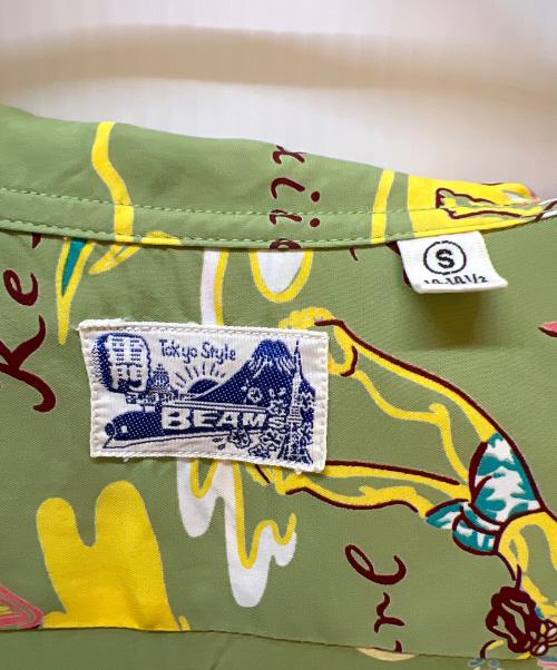 BEAMS（ビームス）BEAMS (ビームス) Sun Surf (サンサーフ) アロハシャツ グリーン×イエロー サイズ:Sの古着・服飾アイテム