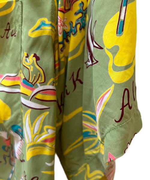 BEAMS（ビームス）BEAMS (ビームス) Sun Surf (サンサーフ) アロハシャツ グリーン×イエロー サイズ:Sの古着・服飾アイテム