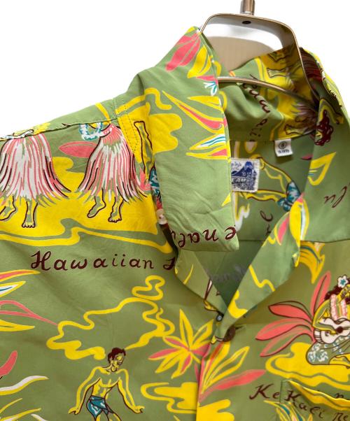 BEAMS（ビームス）BEAMS (ビームス) Sun Surf (サンサーフ) アロハシャツ グリーン×イエロー サイズ:Sの古着・服飾アイテム