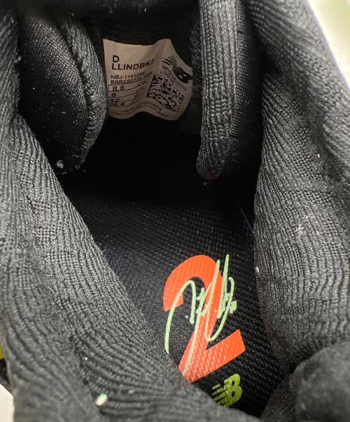 NEW BALANCE（ニューバランス）NEW BALANCE (ニューバランス) ローカットスニーカー ブラック×グリーン×オレンジ サイズ:26.5の古着・服飾アイテム
