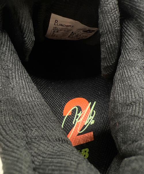 NEW BALANCE（ニューバランス）NEW BALANCE (ニューバランス) ローカットスニーカー ブラック×グリーン×オレンジ サイズ:26.5の古着・服飾アイテム