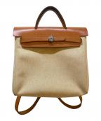 HERMESエルメス）の古着「リュック」｜ベージュ×ブラウン