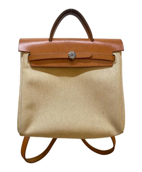 HERMES（エルメス）HERMES (エルメス) リュック ベージュ×ブラウンの古着・服飾アイテム