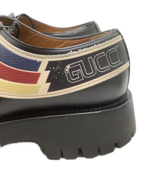 GUCCI（グッチ）GUCCI (グッチ) レザーダービーシューズ ブラック サイズ:27.5の古着・服飾アイテム