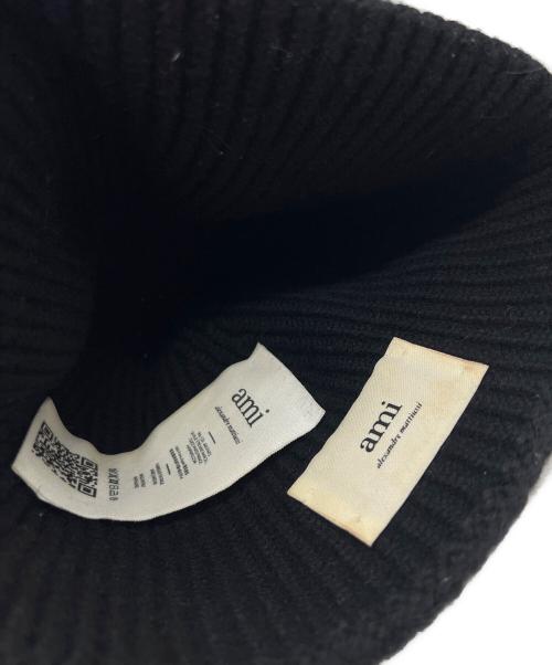 AMI Alexandre Mattiussi（アミアレクサンドルマテュッシ）AMI Alexandre Mattiussi (アミアレクサンドルマテュッシ) ニット帽 ブラックの古着・服飾アイテム