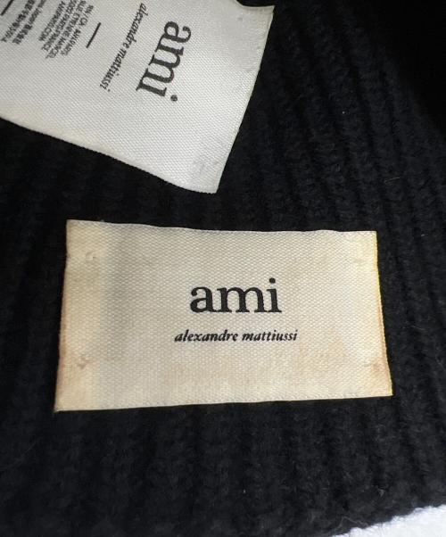 AMI Alexandre Mattiussi（アミアレクサンドルマテュッシ）AMI Alexandre Mattiussi (アミアレクサンドルマテュッシ) ニット帽 ブラックの古着・服飾アイテム