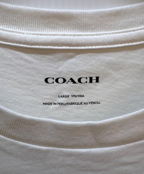 COACH（コーチ）COACH (コーチ) 半袖カットソー ホワイト サイズ:Lの古着・服飾アイテム