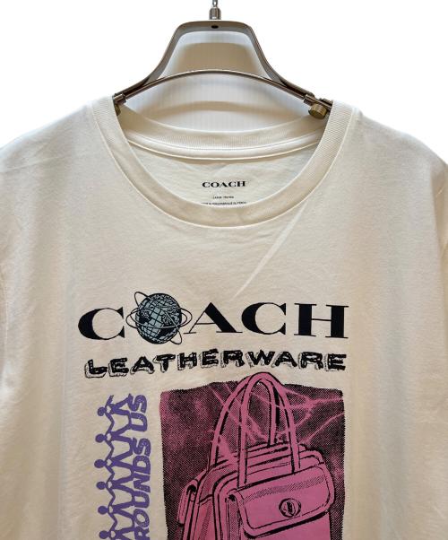 COACH（コーチ）COACH (コーチ) 半袖カットソー ホワイト サイズ:Lの古着・服飾アイテム
