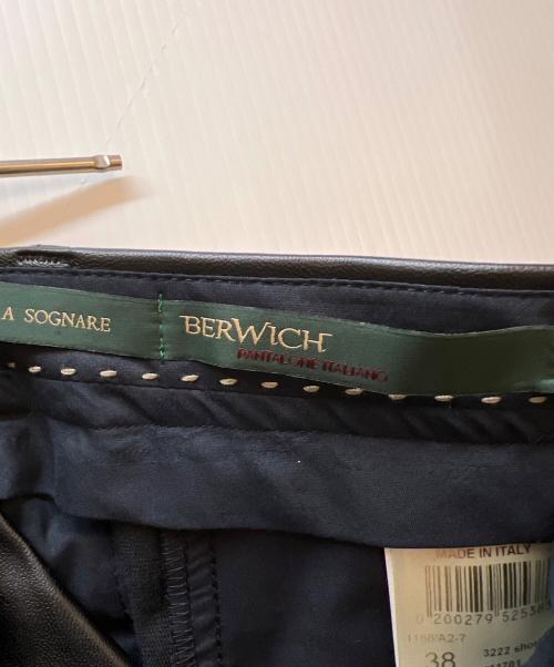 BERWICH（ベルウィッチ）BERWICH (ベルウィッチ) フェイクレザーパンツ ブラック サイズ:38 未使用品の古着・服飾アイテム