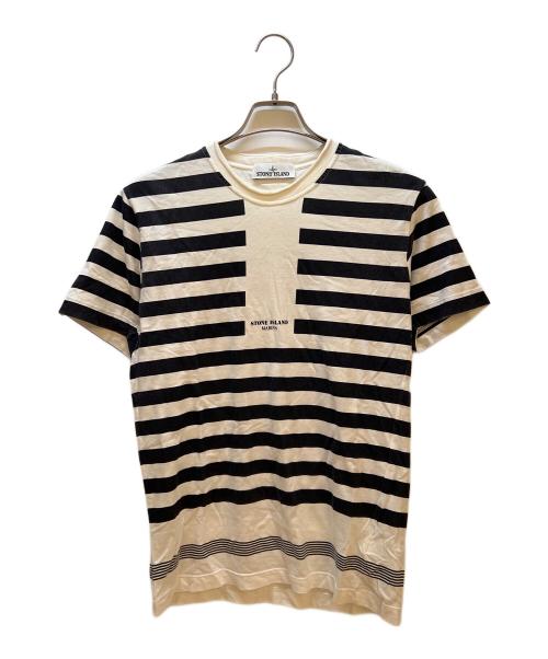 STONE ISLAND（ストーンアイランド）STONE ISLAND (ストーンアイランド) Tシャツ ホワイト×ブラック サイズ:Sの古着・服飾アイテム