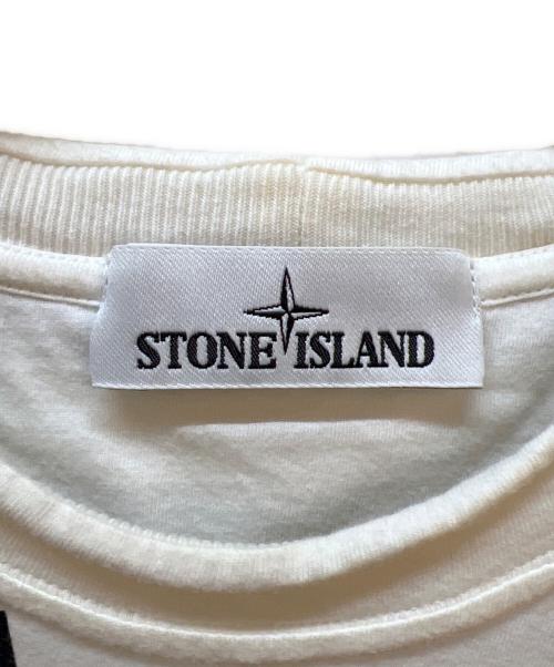 STONE ISLAND（ストーンアイランド）STONE ISLAND (ストーンアイランド) Tシャツ ホワイト×ブラック サイズ:Sの古着・服飾アイテム
